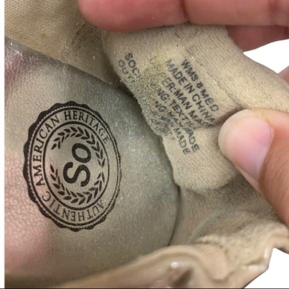 SO 8 tan slip on flats shiny patent look - Picture 5 of 6